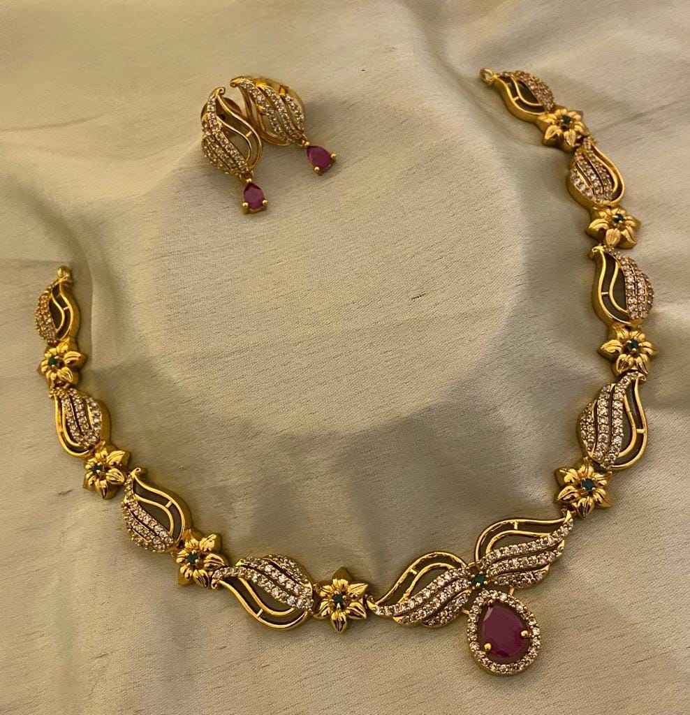 AD Floral CZ Multi Necklace Set ADC5565