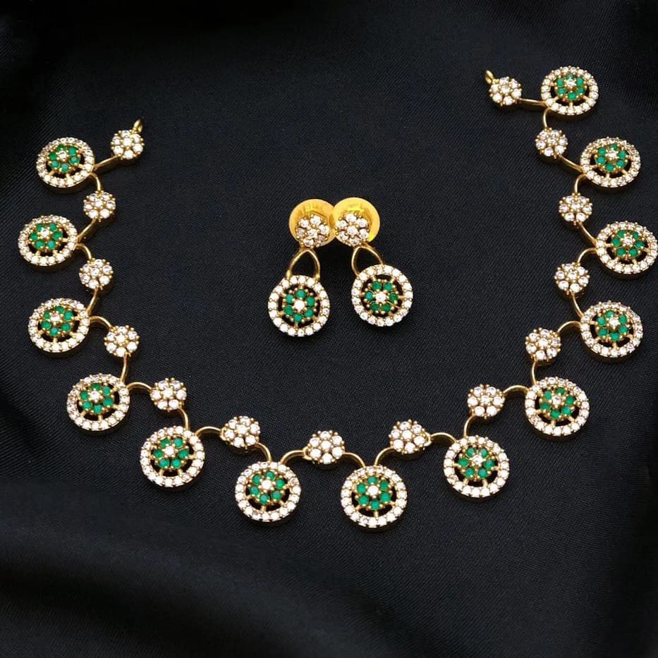 AD Floral Green Necklace Set ADC5569