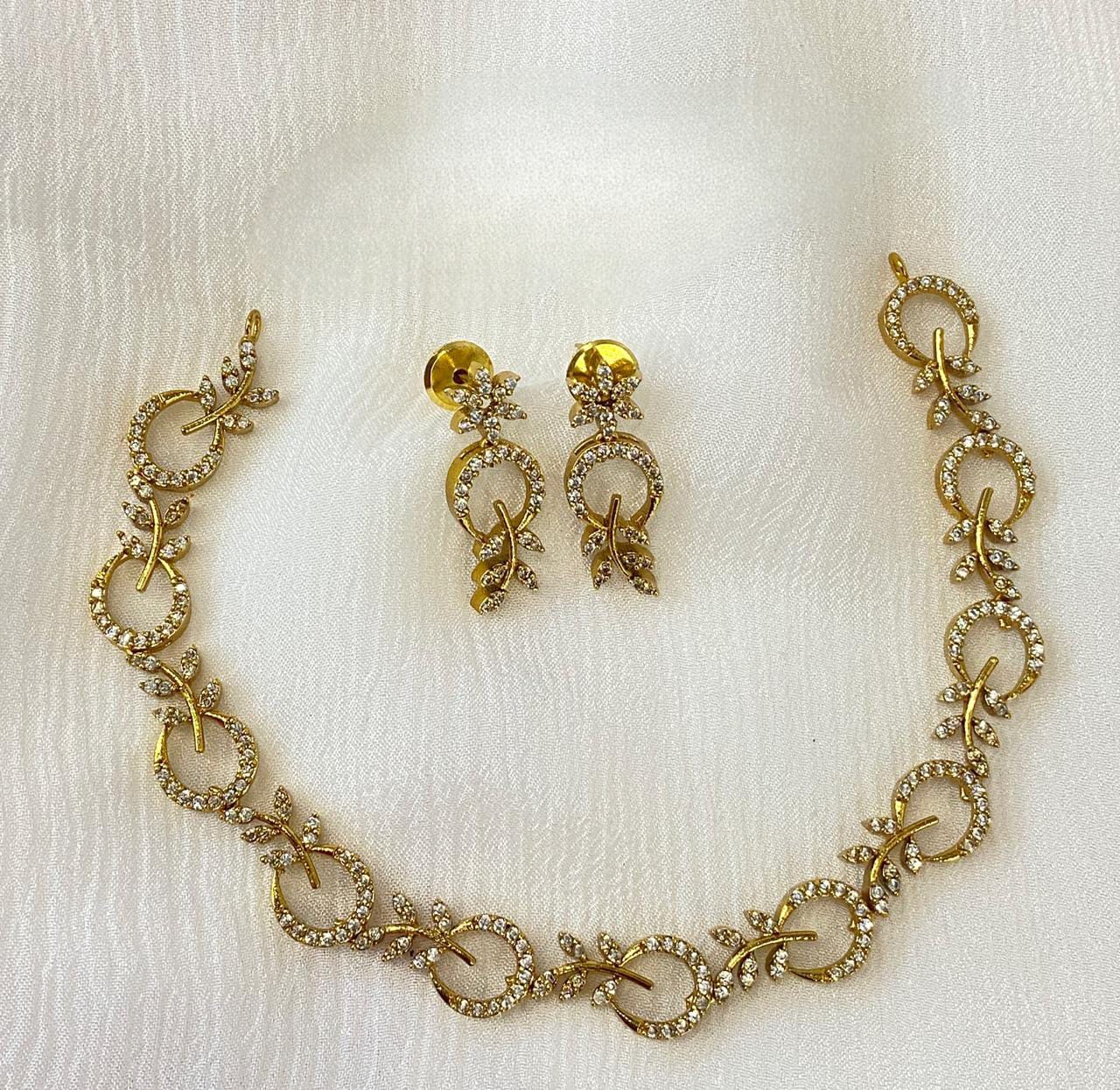 AD Floral Necklace Set SJ12