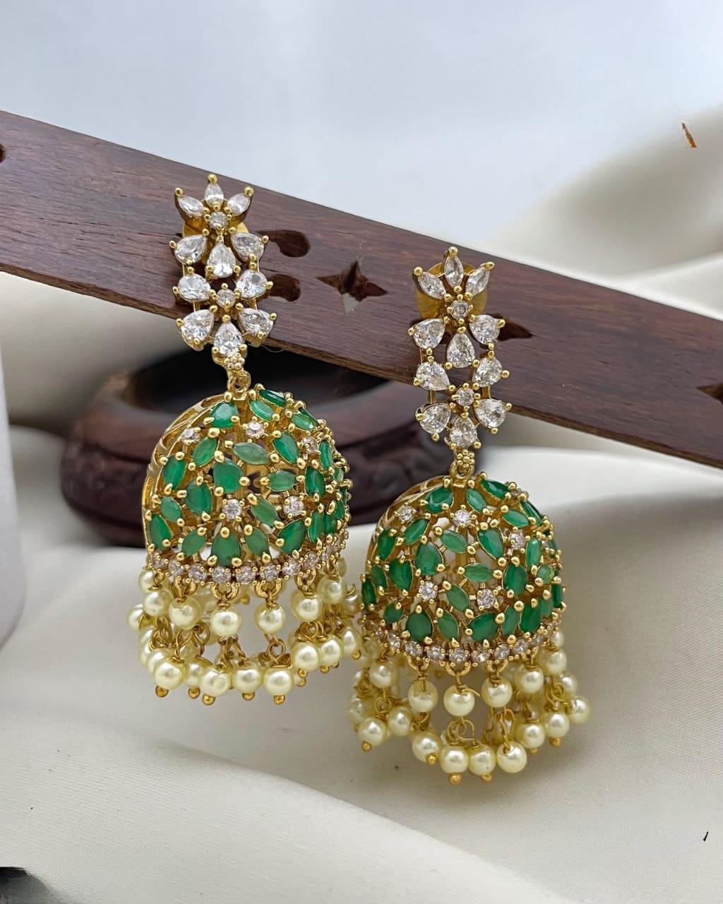 AD  Green Bridal Jhumkas SJ260