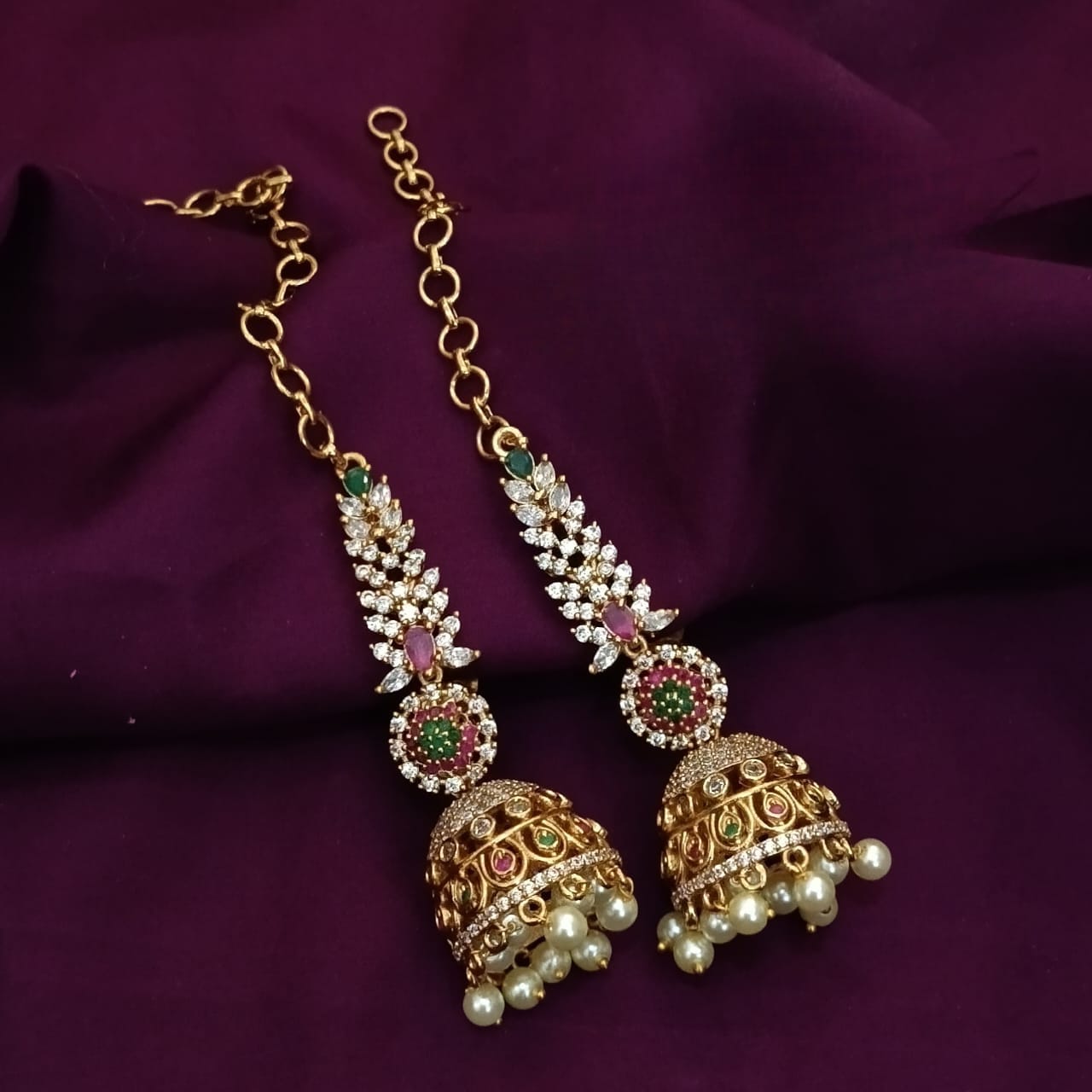 AD Jhumkas With Earchain