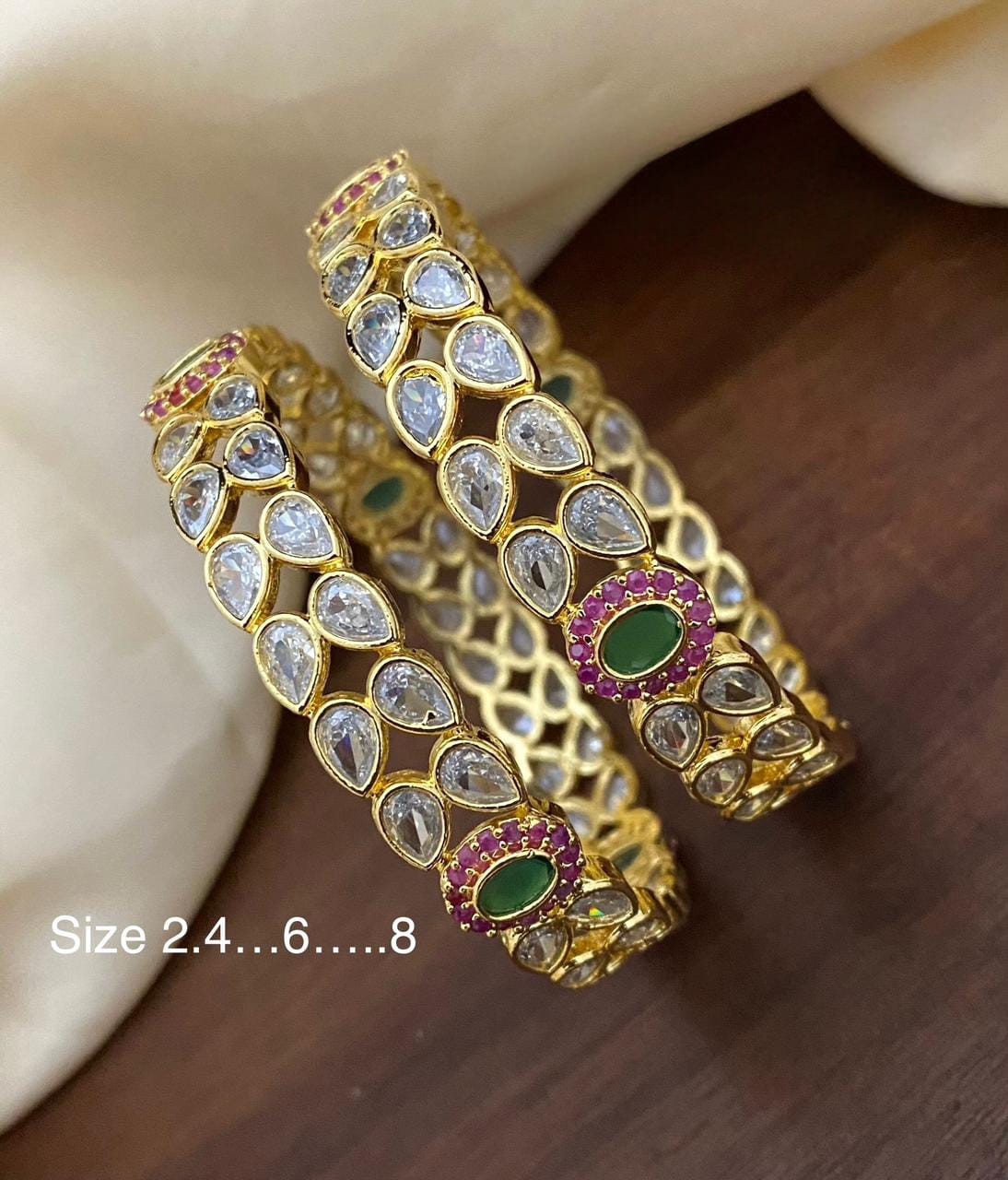 AD Leaf White RG  Bangles GA243 (2.6 )