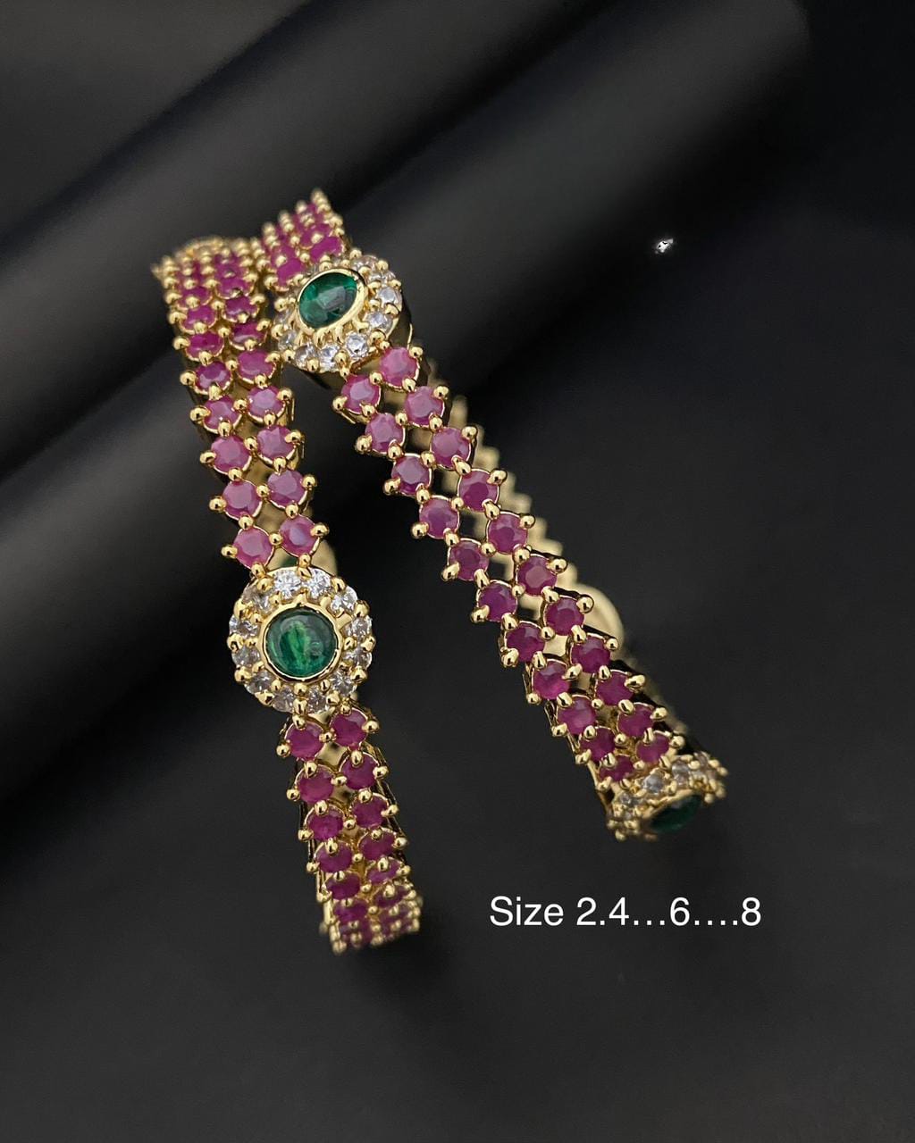 AD Ruby Green Bangles GA241