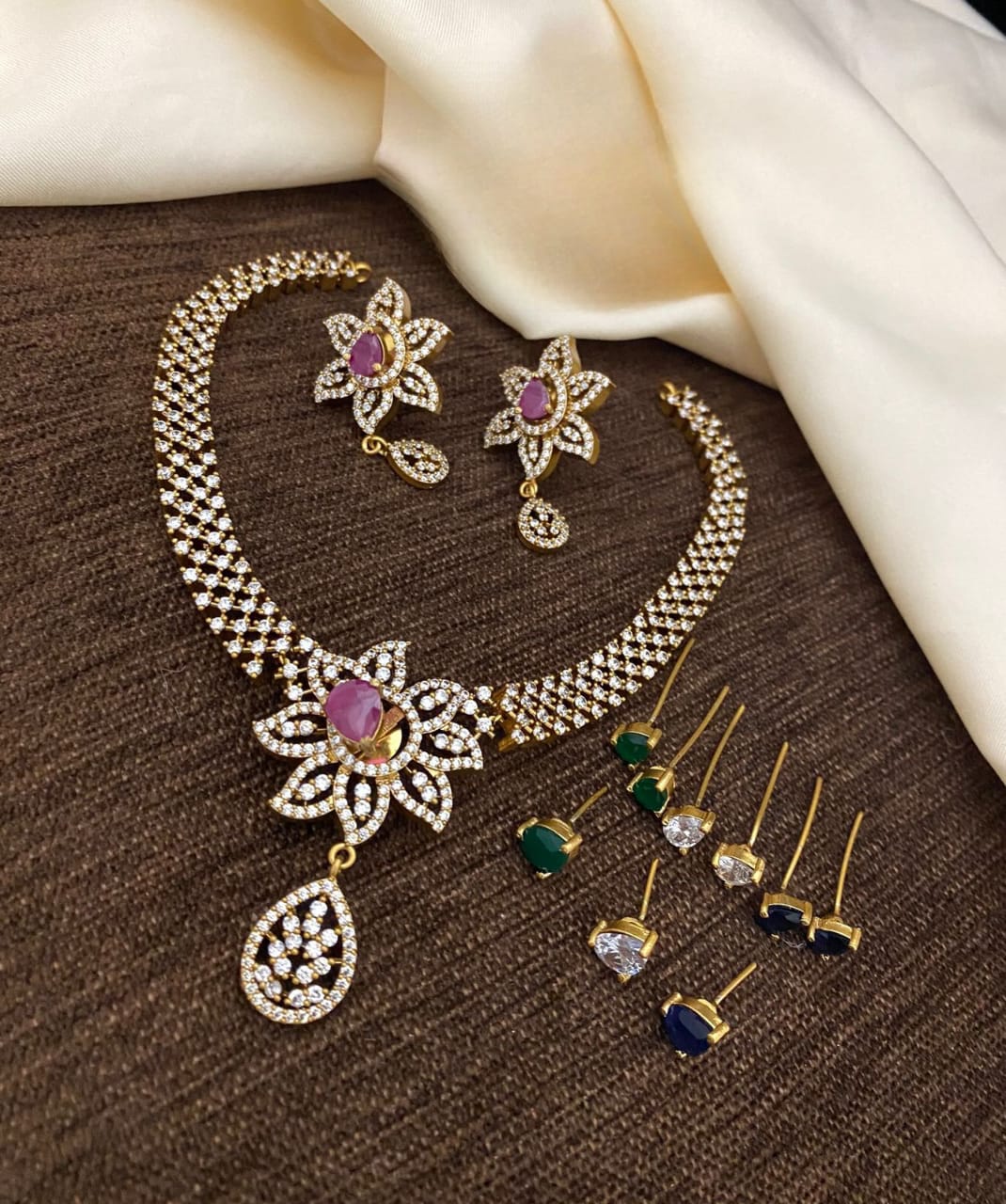 AD Stone Changeable Necklace Set ADN7901
