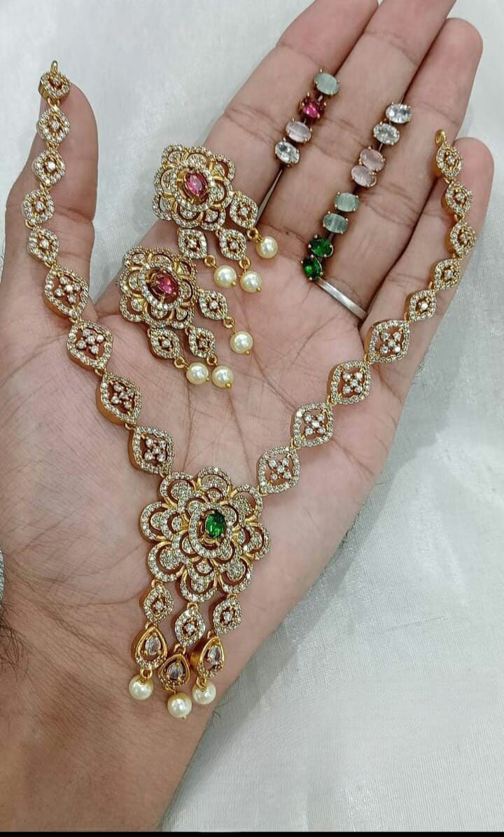 AD Stone Changeable Necklace Set ADN7904