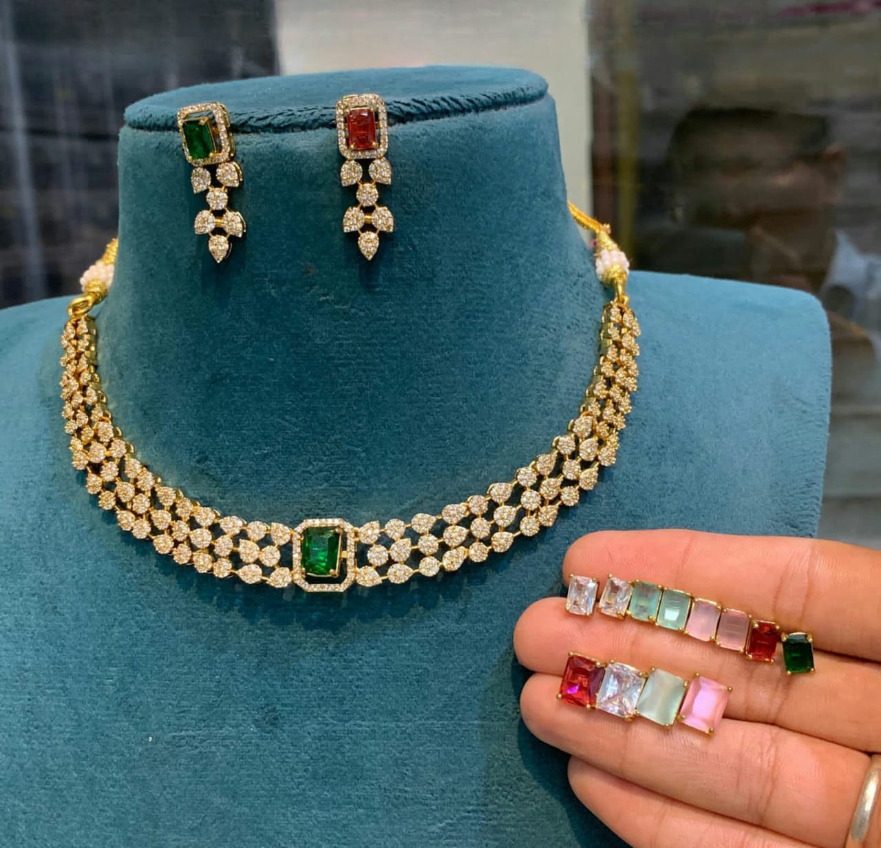 AD Stone Changeable Necklace Set ADN7908