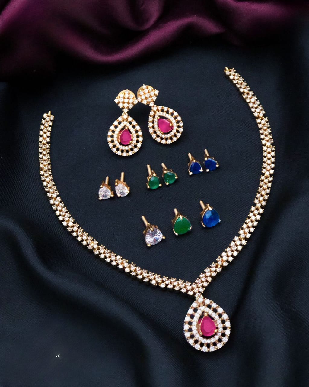 AD Stone Changeable Necklace Set ADN7909