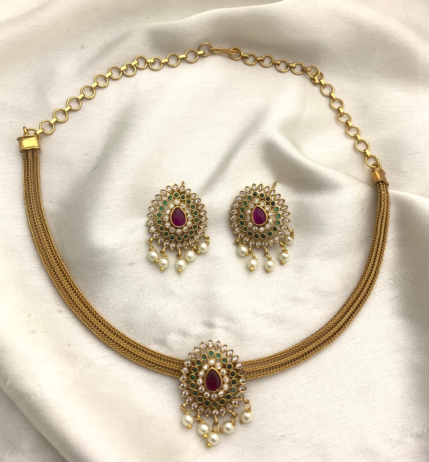American Diamond CZ Choker Set ADC5558