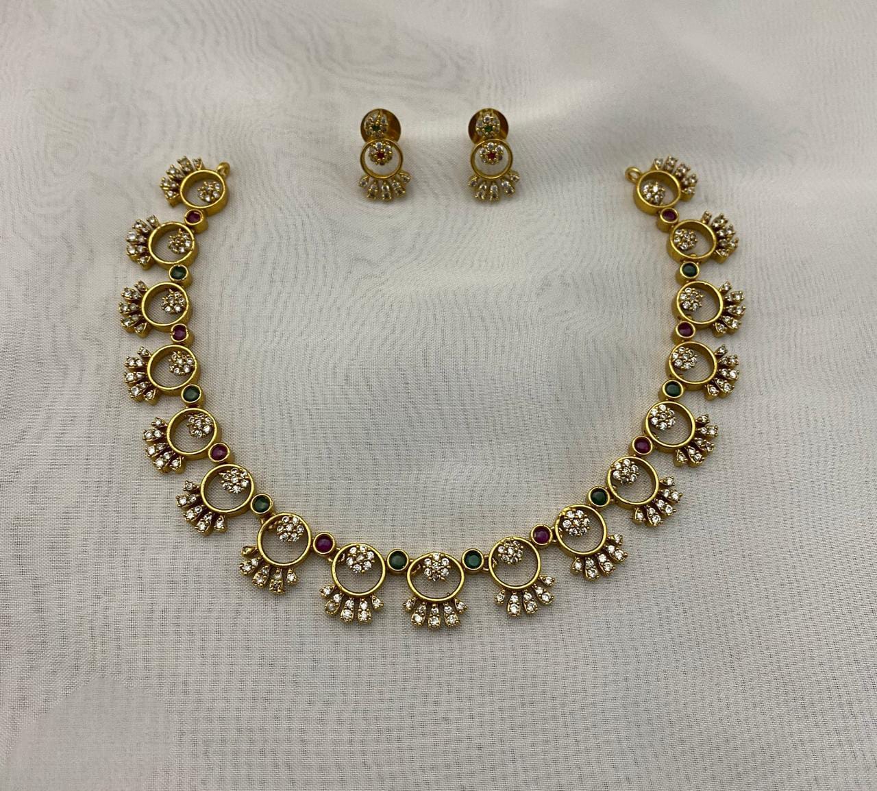 Amritha AD Floral Necklace Set