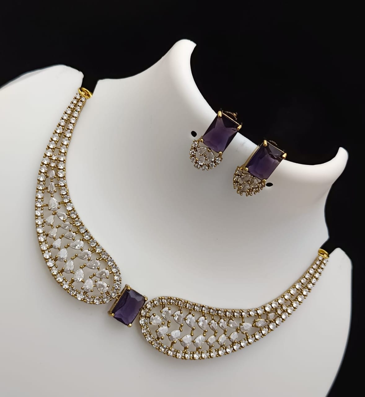 Angel wings Necklace Set ( Violet )