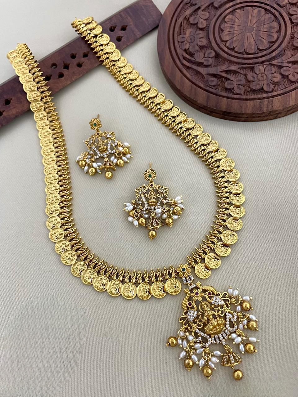 Antique CZ  Lakshmi Haaram Set