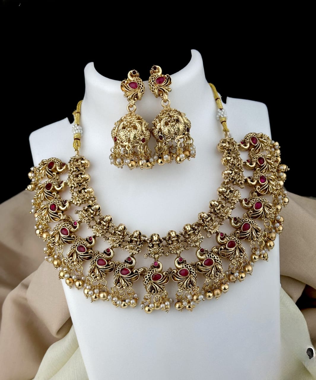 Antique Peacock Bridal Necklace Set SJ186