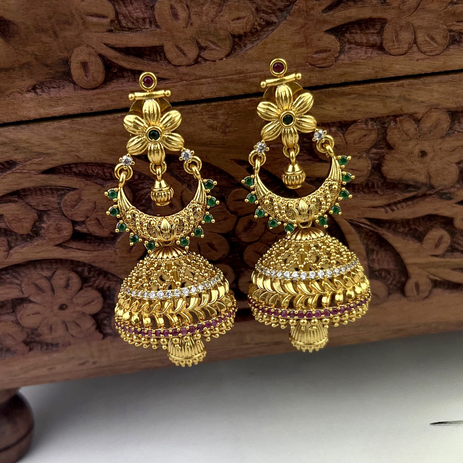 Bridal Gold Drop Jhumkas ADJ502