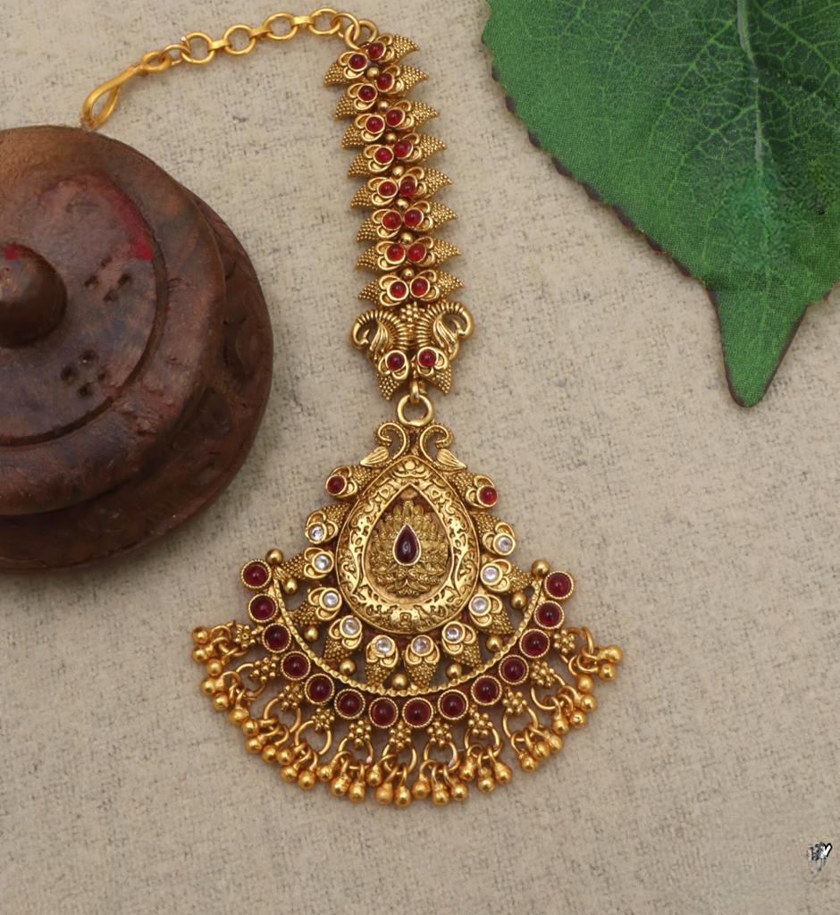 Bridal Golden Drop Ruby Tikka TK0001
