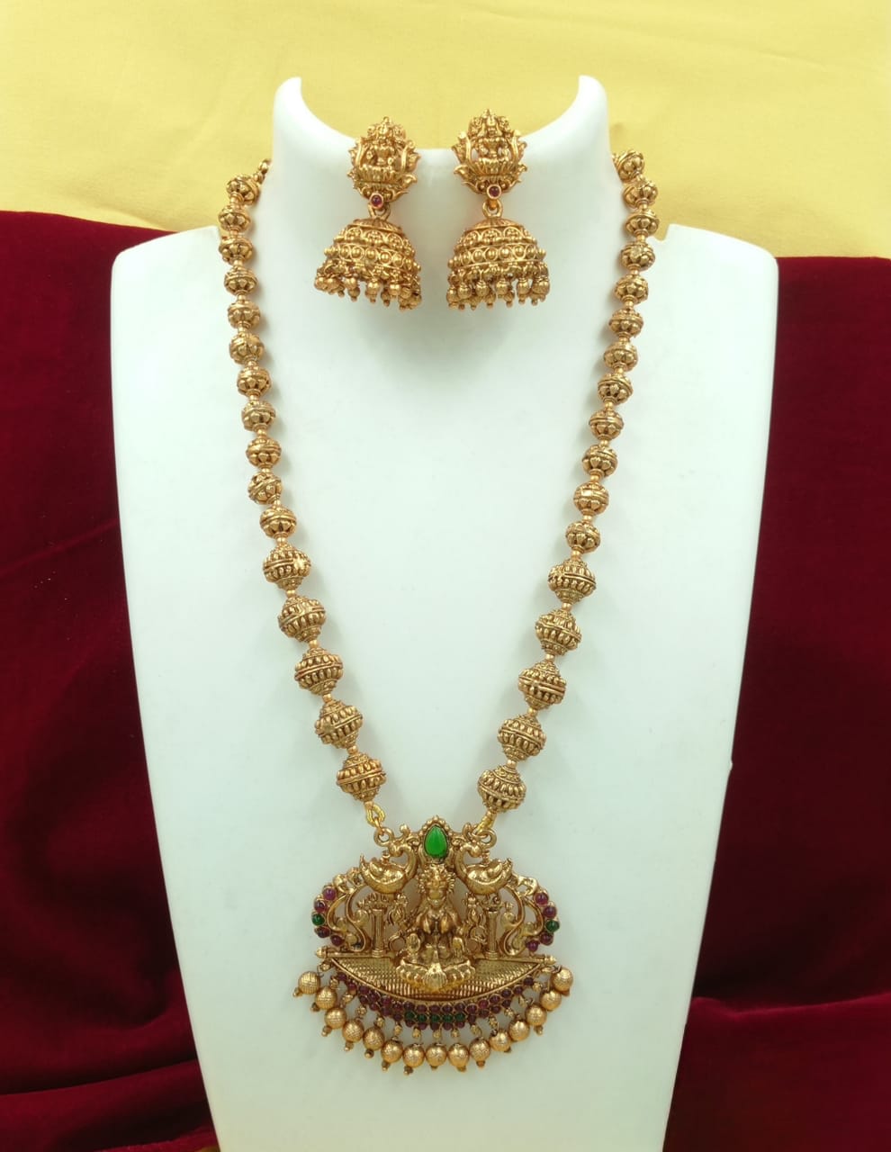 Chettinad Lakshmi Ball Design Multi Haram Set
