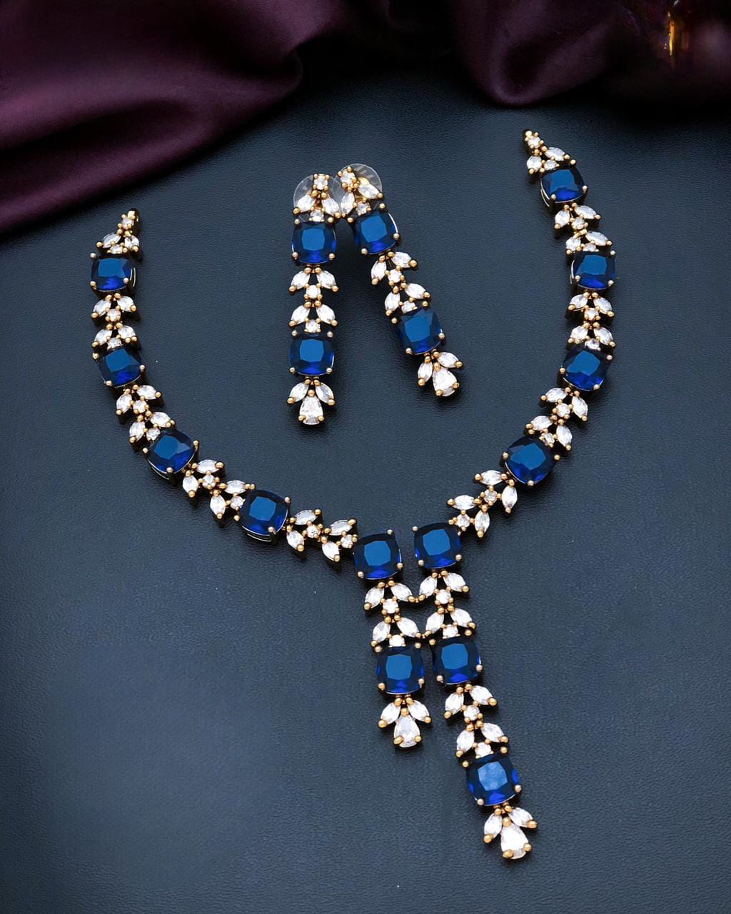 Floral AD Royal Necklace Set