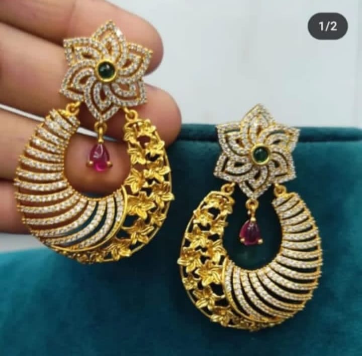 Floral AD Ruby Emerald Earrings SJ165