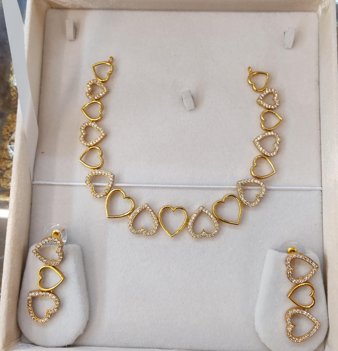 Heart Design American Diamond Set