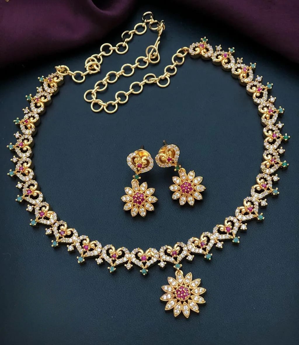 Heart Design Multi Necklace Set Ns1009