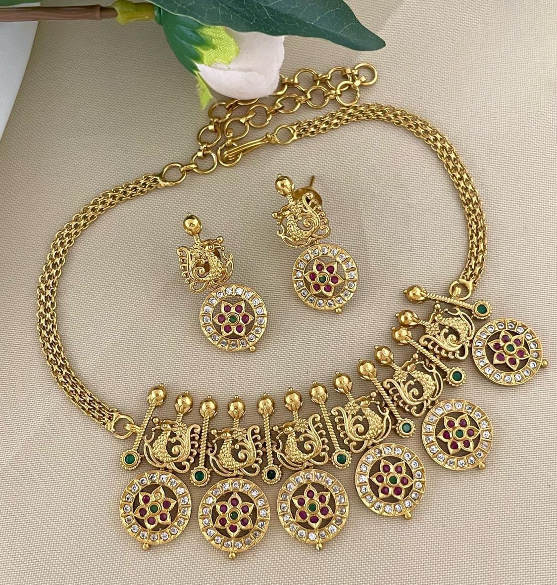 Kids  peacock design Choker Set