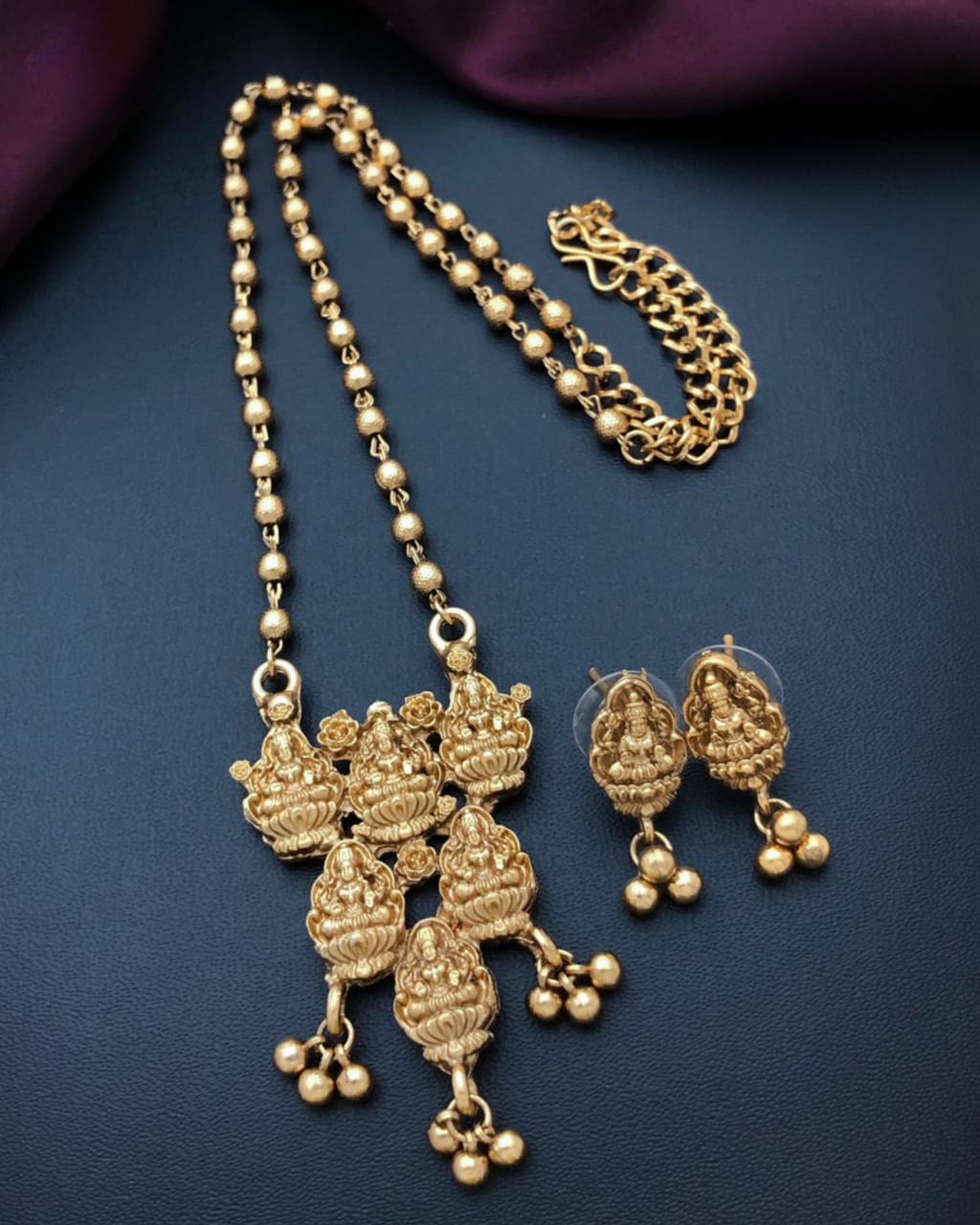 Lakshmi Layer Golden Chain Set