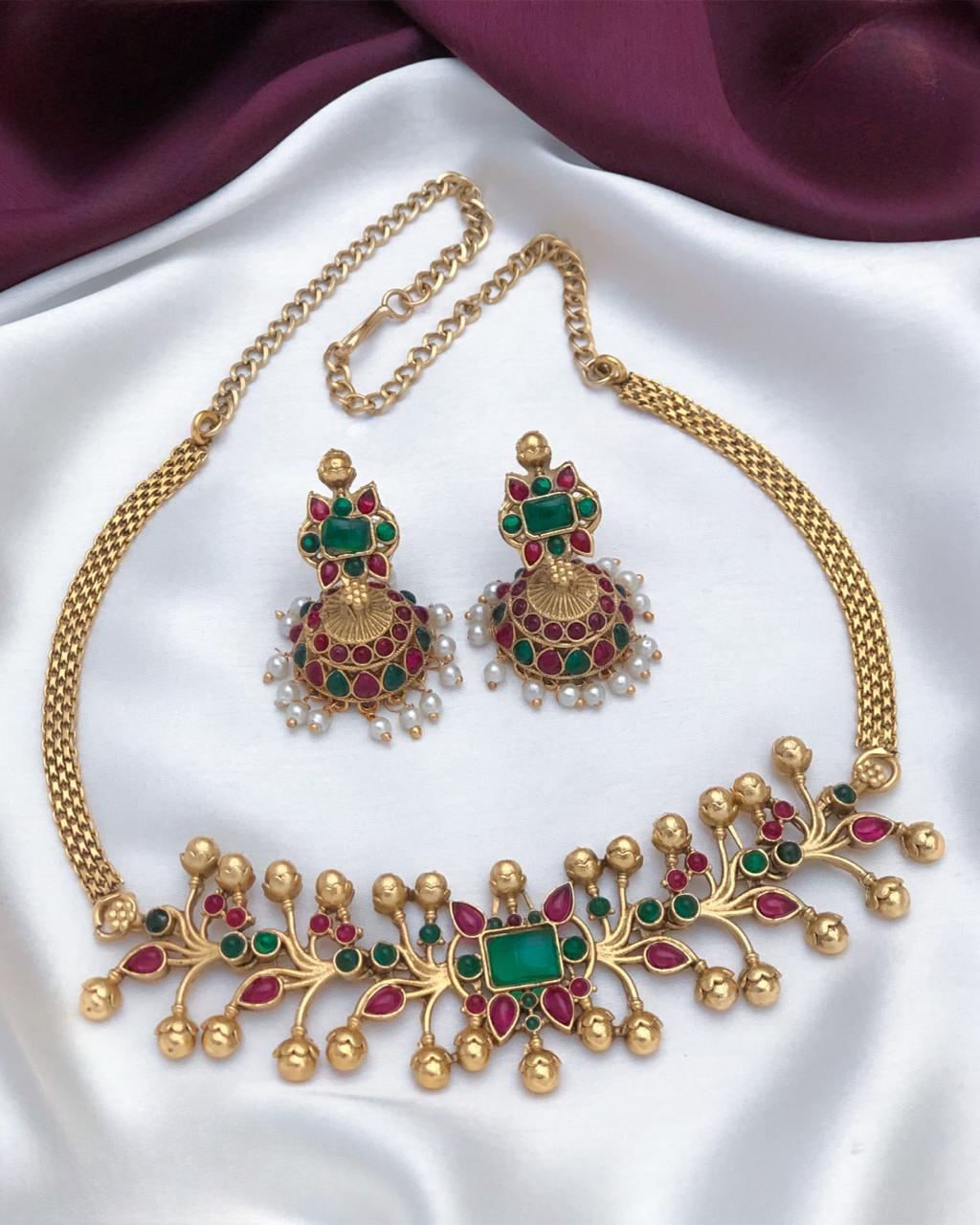 Leaf Floral Multi Choker Set SJ179