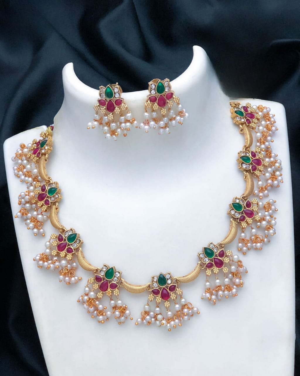 Lotus Design Multi Necklace  Set