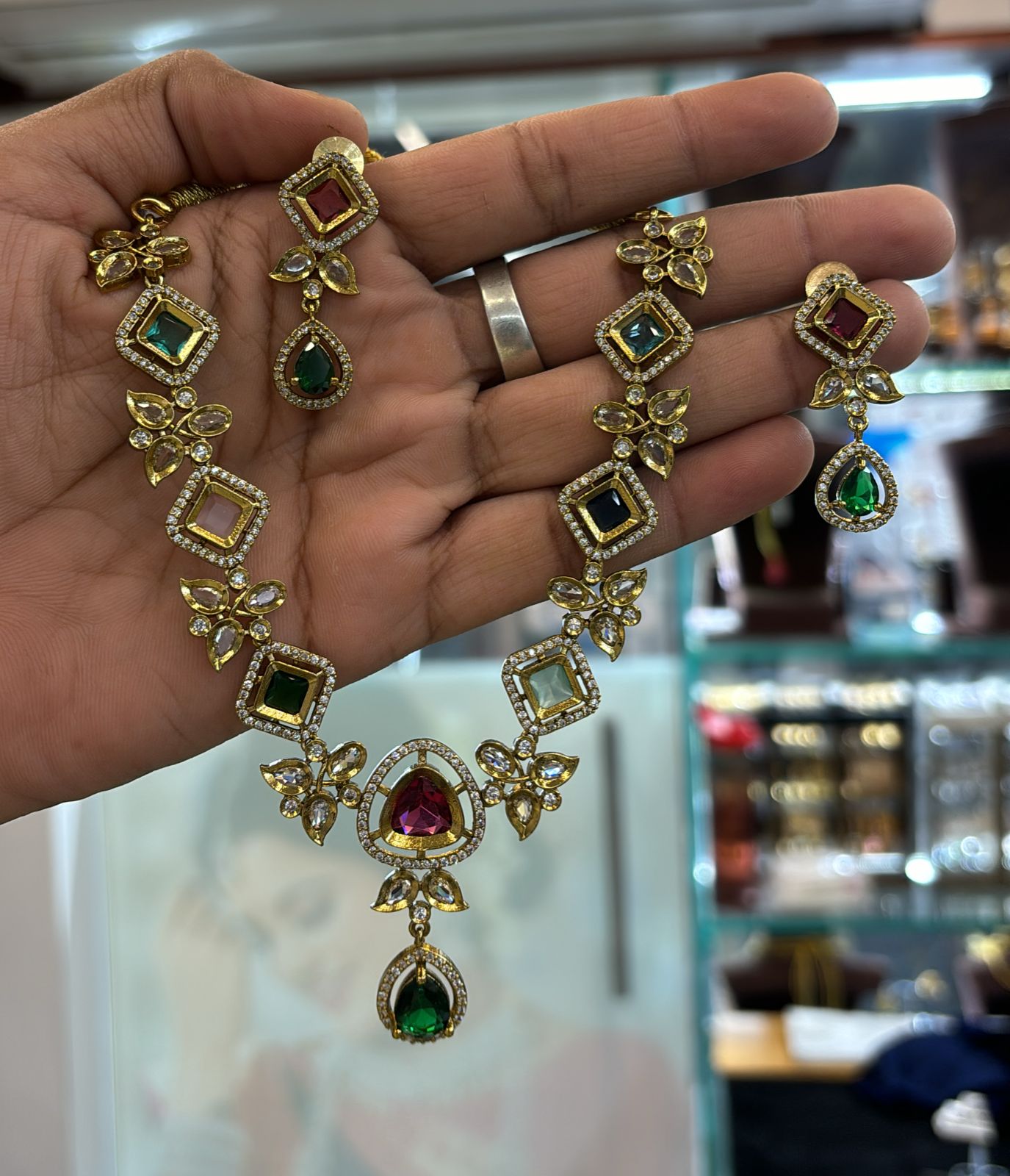 Navaratna Necklace Set
