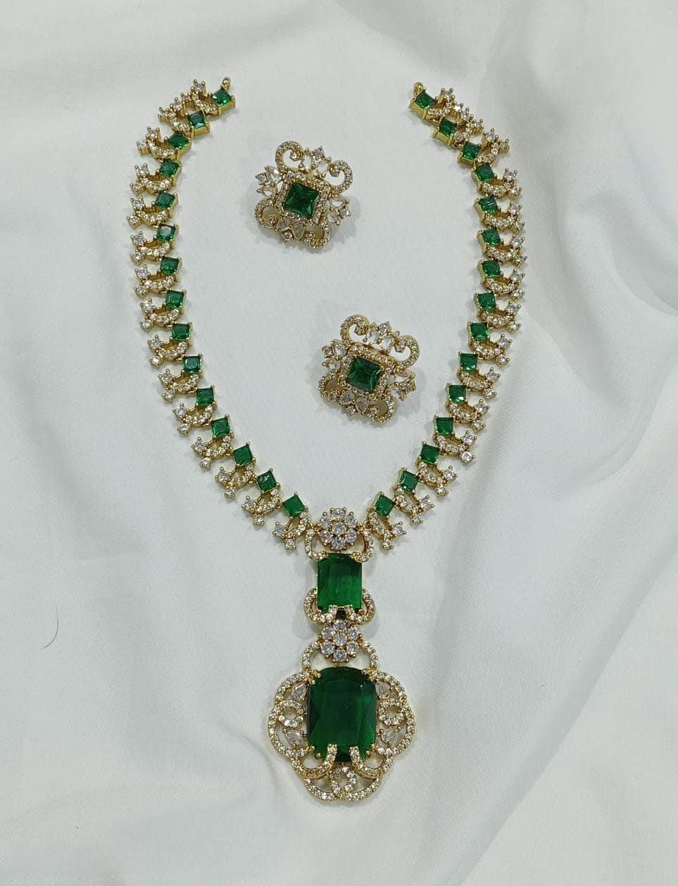Nita Ambani Mam Inspired AD CZ Haaram Set SJ212