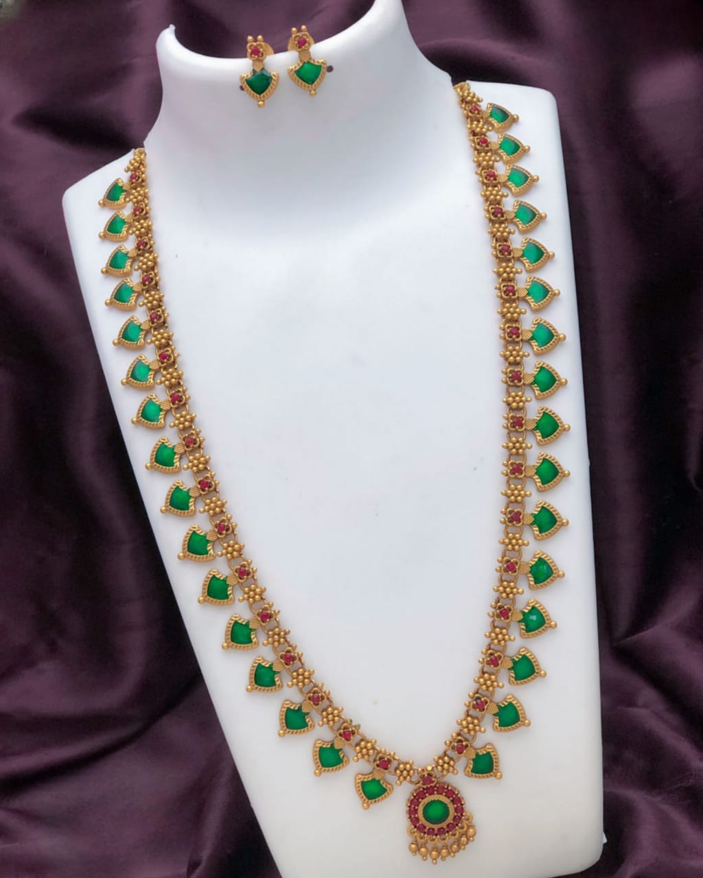 Palaka Green Haram Set