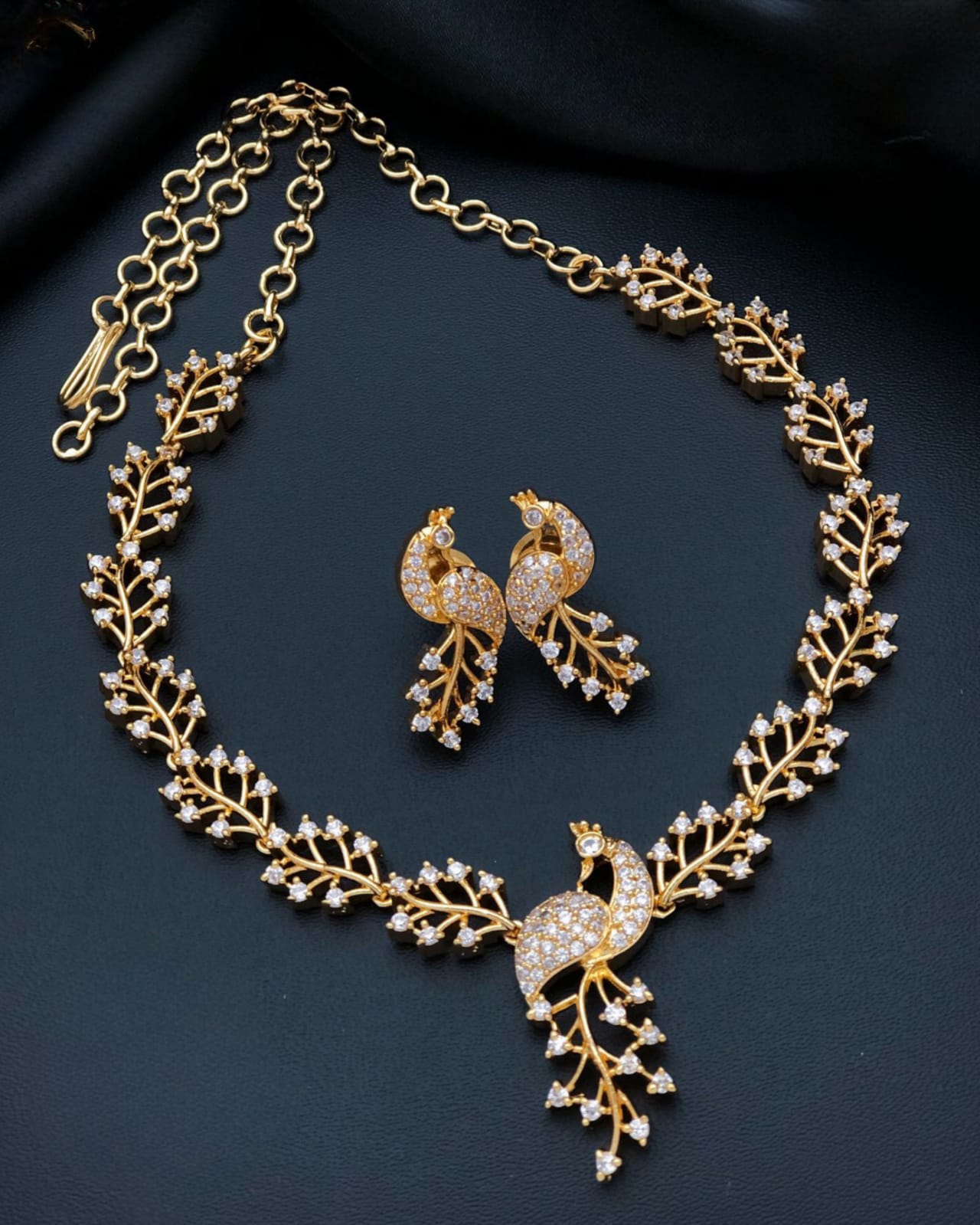 Peacock AD GoldAlike Necklace Set AD809