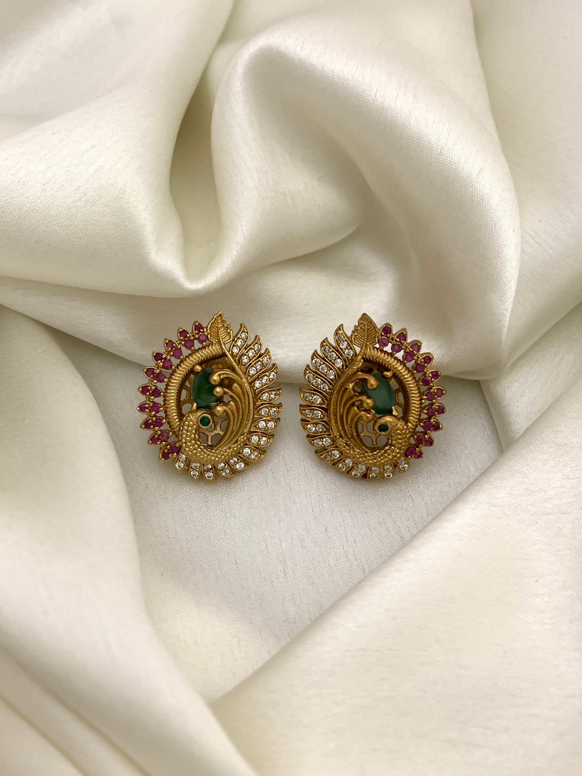 Peacock American Diamond Antique Earrings AP03