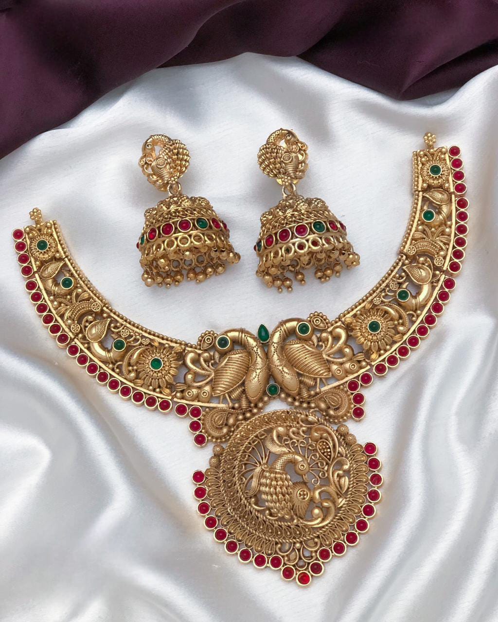 Peacock Broad Necklace Set
