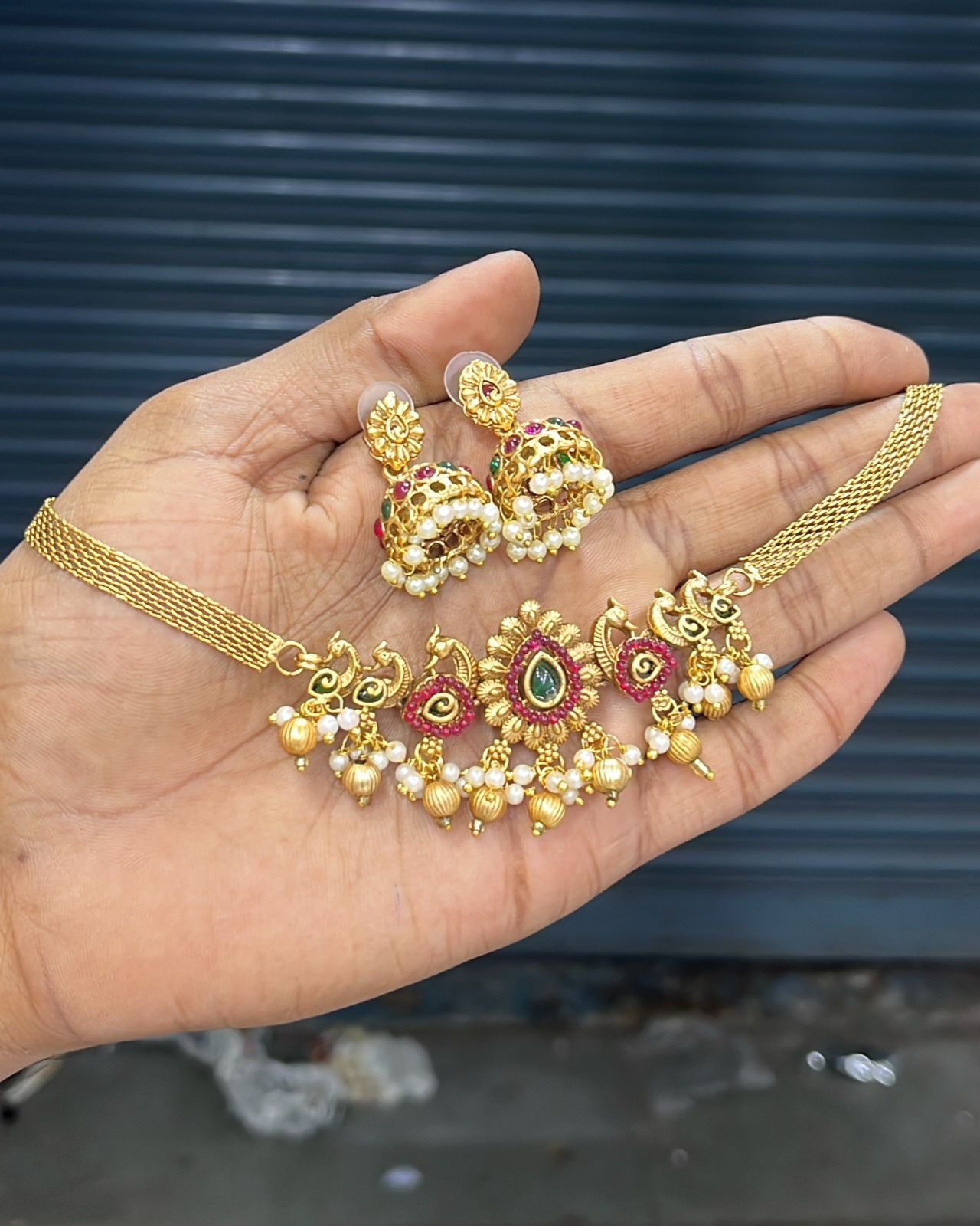 Peacock Chic Multi Choker Set SJ132
