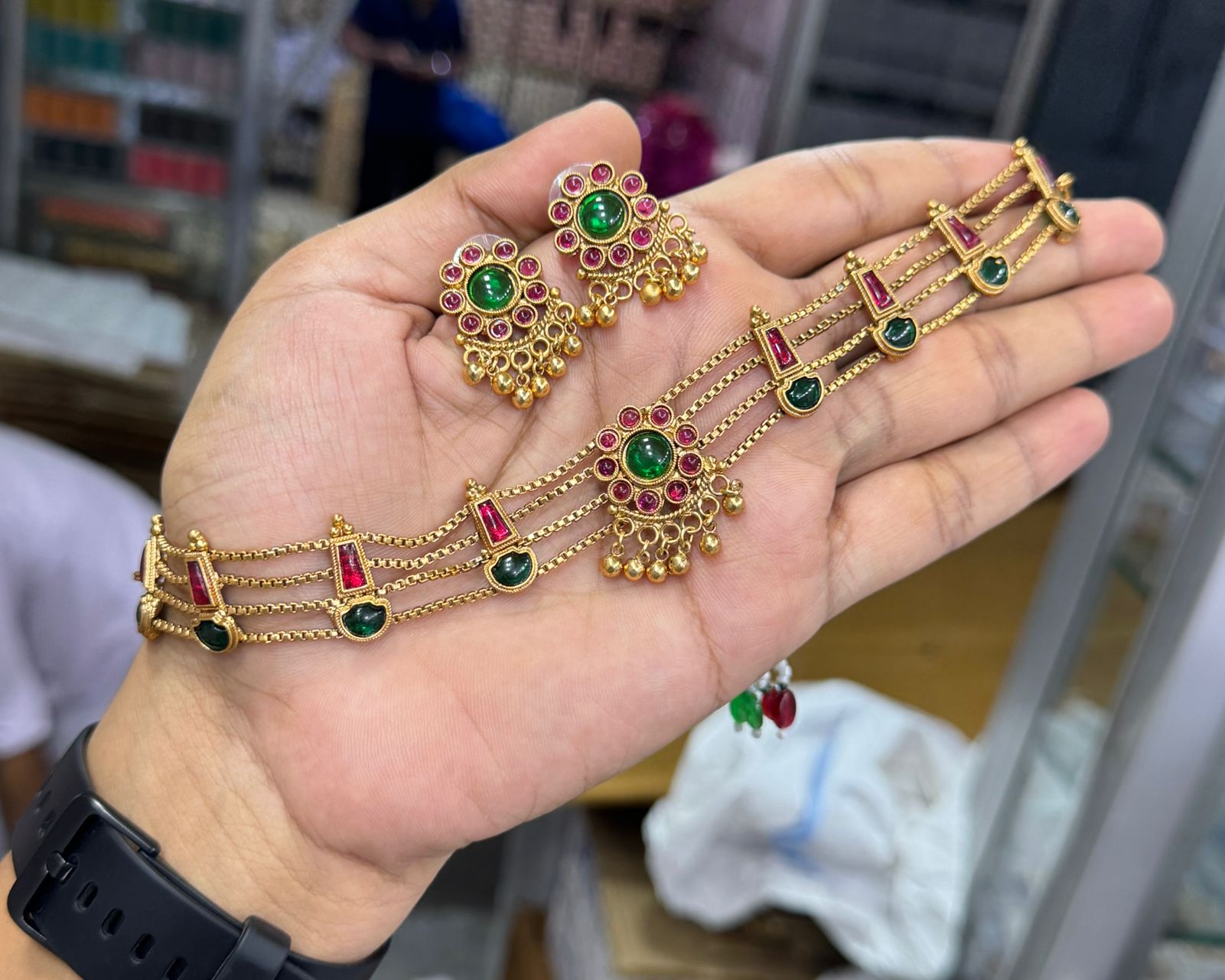 Three Layer Multi  Floral Choker Set SJ131