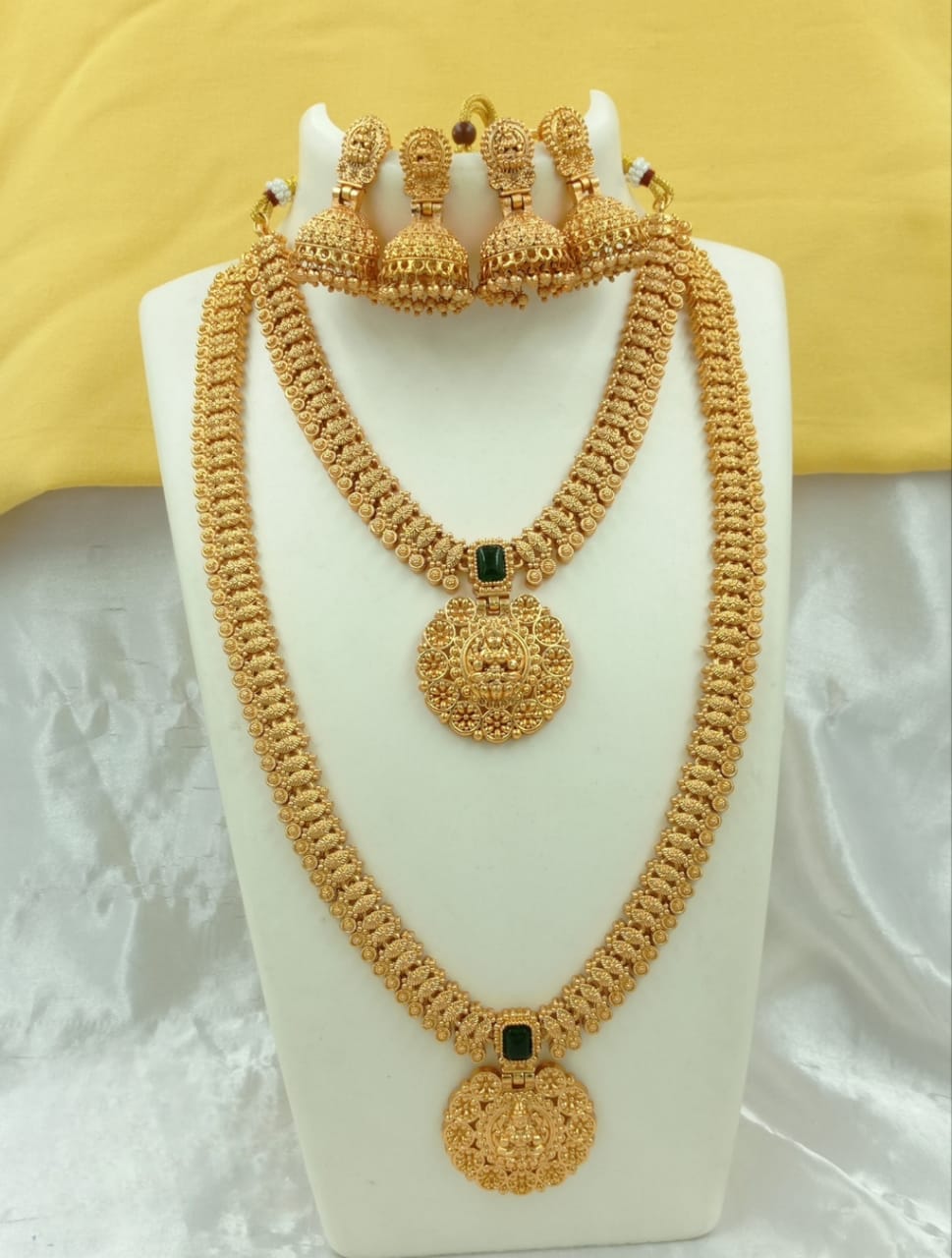 Traditional GoldAlike Dark Green Combo Set AJK5667