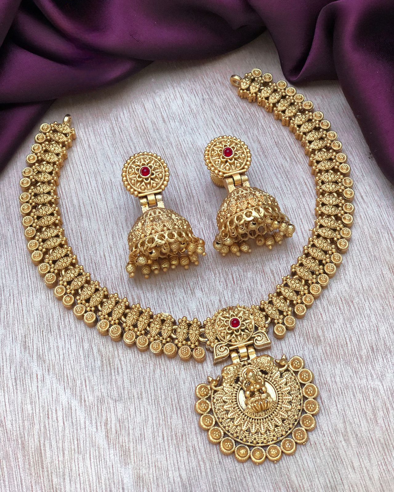 Traditional Ruby Necklace Set NS1002