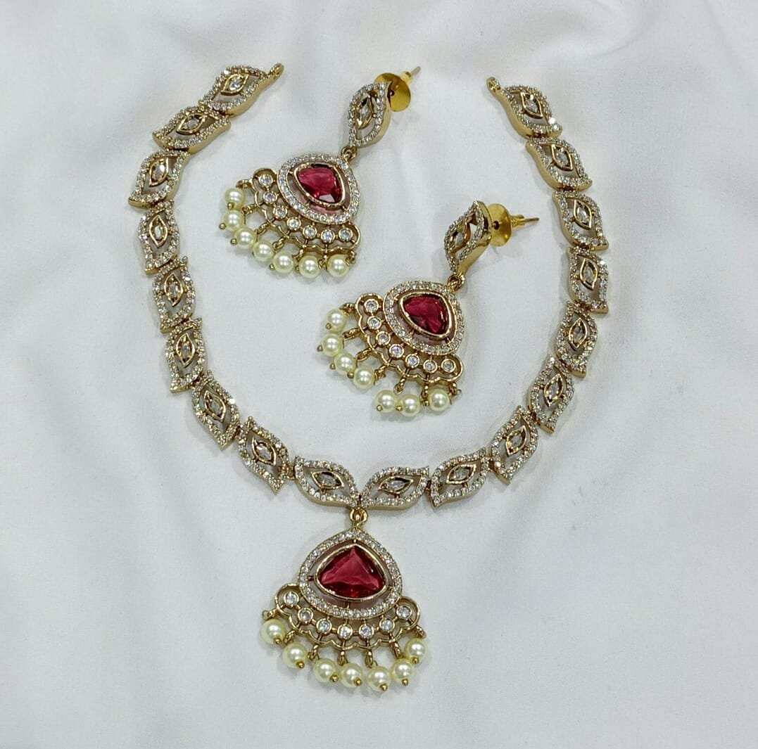 Victorian Leaf Ruby Necklace